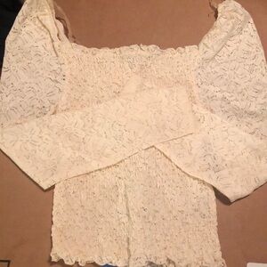 White long sleeve sheer shirt